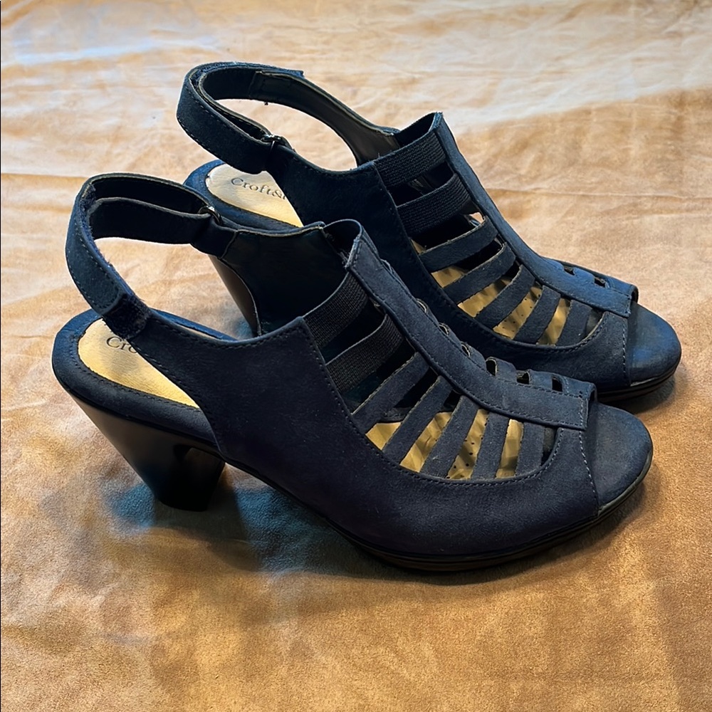 Croft & Barrow Blue Heeled Sandals with Slingback